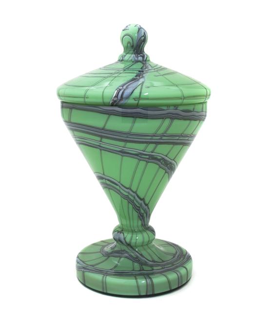 A Czech Glass Covered Vase having 1507c3