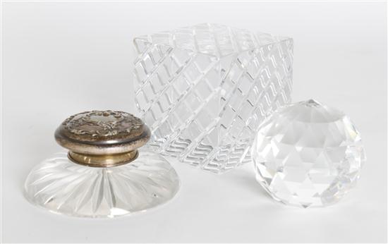 A Group of Three Glass Paperweights