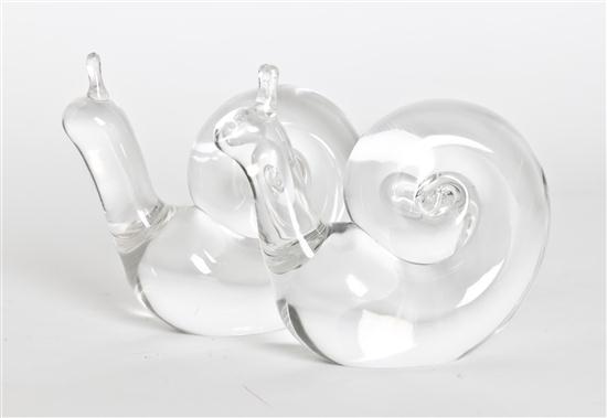 A Pair of Steuben Glass Snails 1507ca