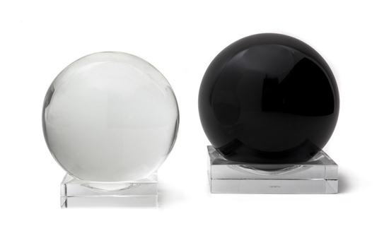 A Baccarat Glass Sphere set on 1507cd