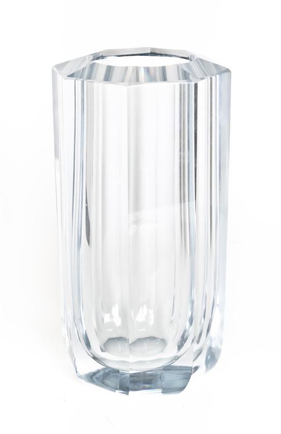 A Continental Glass Vase of octagonal