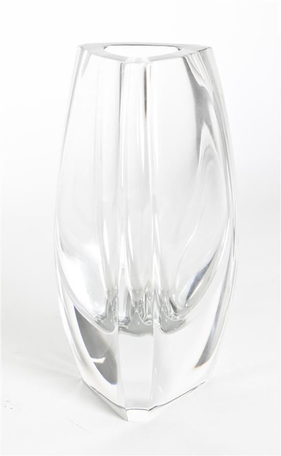 A Baccarat Glass Vase of buttress 1507da