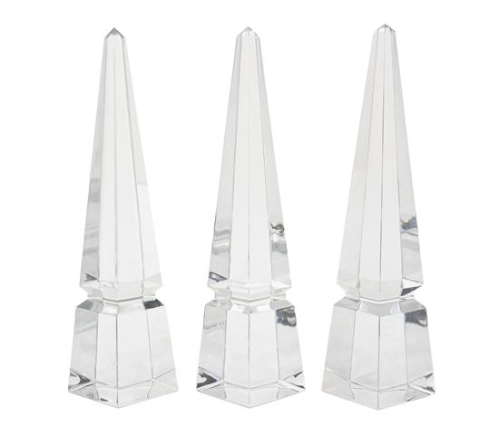 A Set of Three Baccarat Glass Obelisks 1507dc