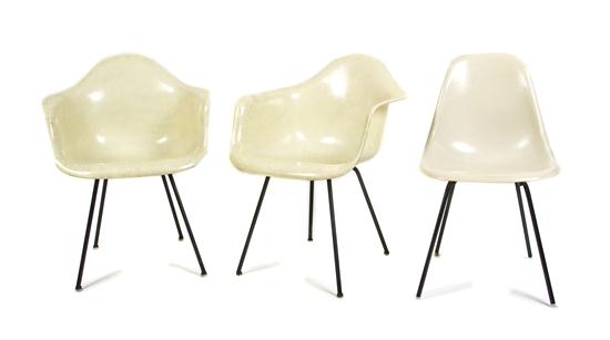 A Group of Three American DAX Armchairs