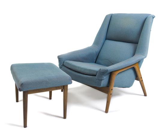 A Danish Lounge Chair and Ottoman