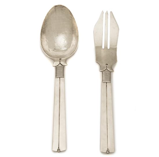 A Mexican Sterling Silver Salad Set