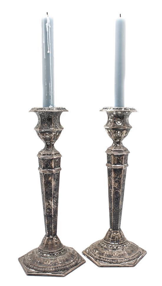 A Pair of Silverplate Candlesticks 150806
