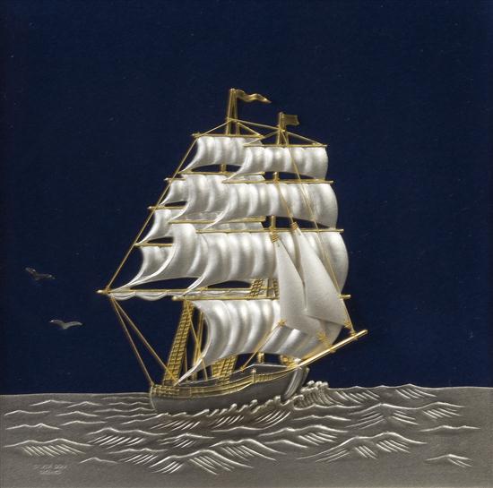 A Japanese Silver Model of a Clipper