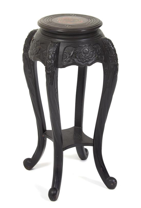 A Japanese Carved Wood Pedestal