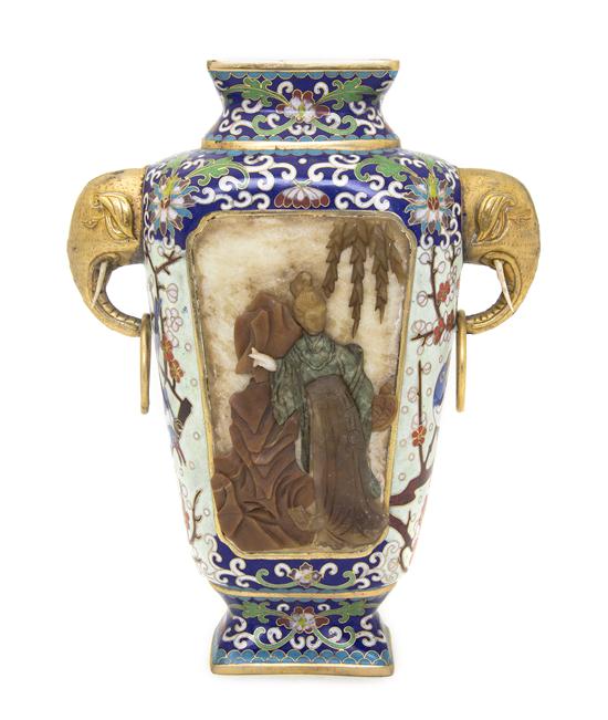 A Chinese Cloisonne Vase having scrolling