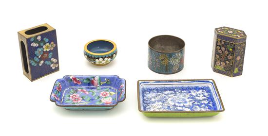 A Group of Six Cloisonne Articles