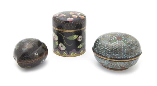 Three Chinese Cloisonne Lidded 150846