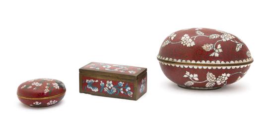 Three Chinese Cloisonne Lidded 150849