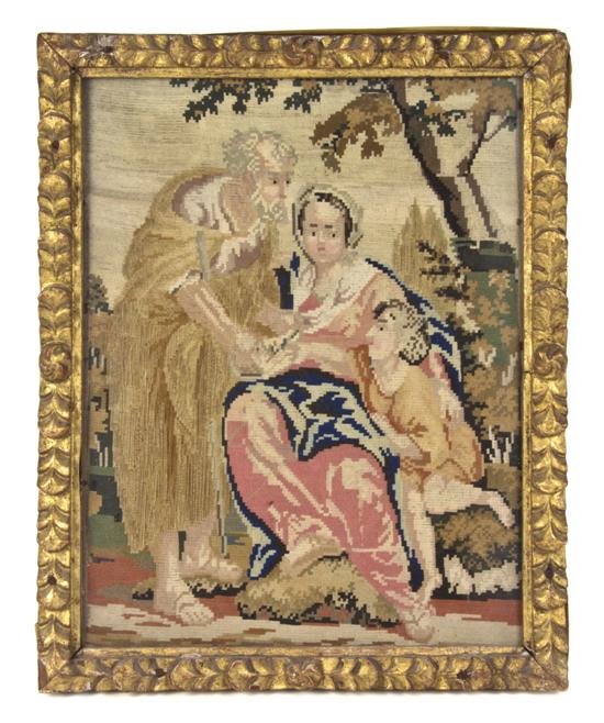  An English Needlework Panel depicting 150ace
