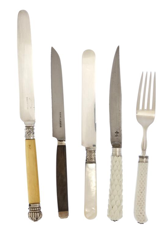 *Three Sets of Dinner Knives various