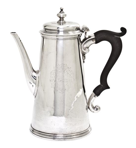 *An English Silver Coffee Pot Benjamin