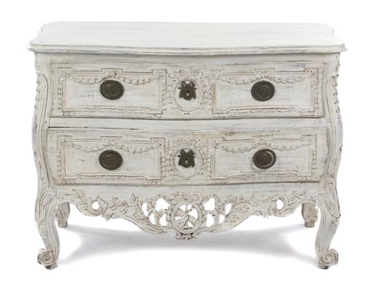 *A Louis XV Painted Walnut Commode