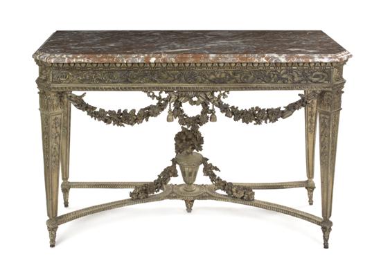 A Continental Carved and Painted Console