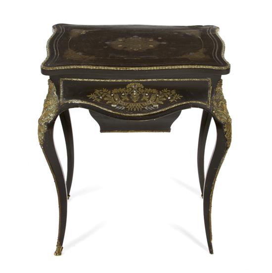 A Napoleon III Boulle Work Table