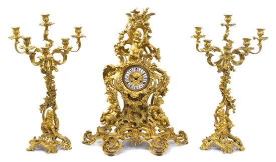 A Napoleon III Ormolu Three Piece 150b93