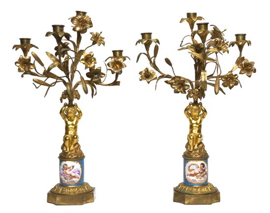  A Pair of Gilt Bronze and Sevres 150ba4