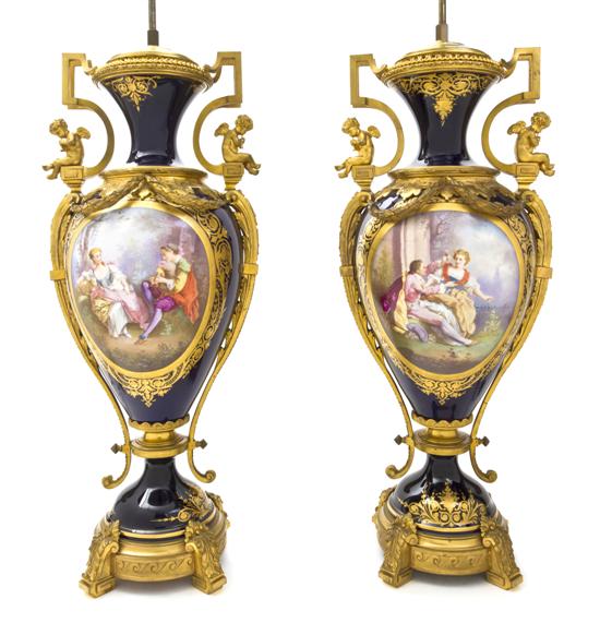  A Pair of Sevres Style Gilt Bronze 150ba6