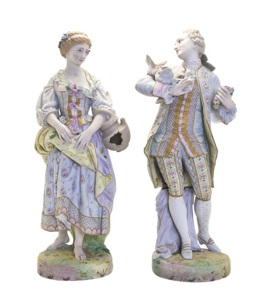 *A Pair of French Bisque Porcelain