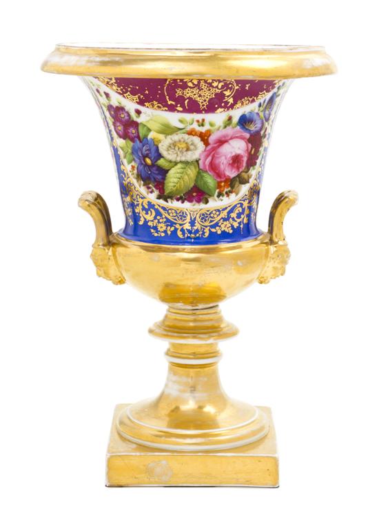 A Paris Porcelain Urn of campagna