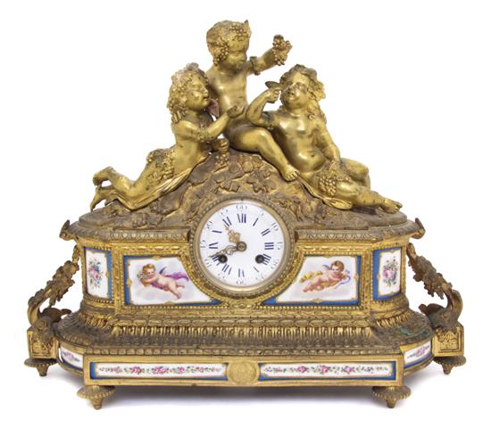 *A French Gilt Bronze and Sevres