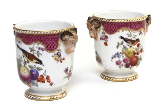 A Pair of Meissen Porcelain Cache 150bcc
