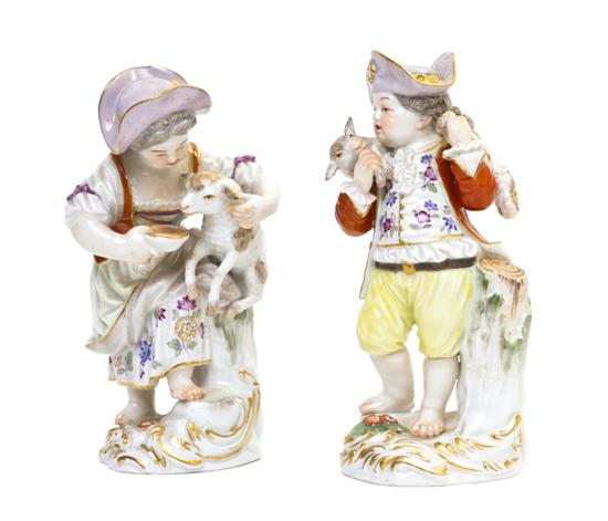 *A Pair of Meissen Porcelain Figures