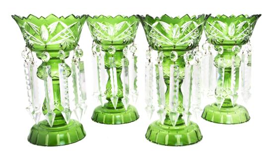  A Set of Four Bohemian Glass Girandoles 150bed