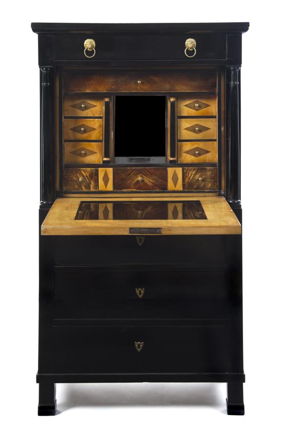 A Biedermeier Lacquered Secretaire