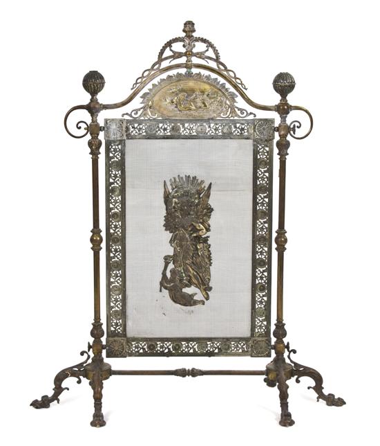 A Neoclassical Brass Firescreen 150bfd