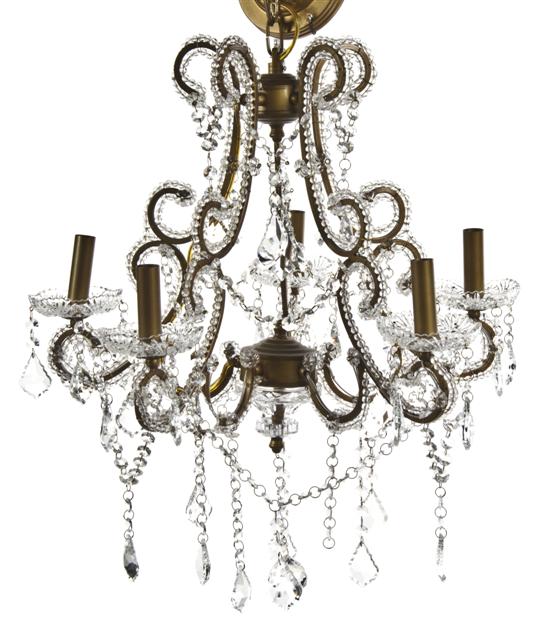 A French Beaded Glass Five-Light