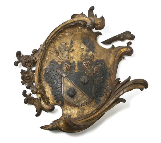 A Continental Carved Crest of cartouche 150c32