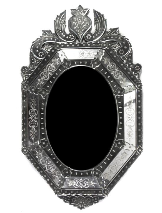  A Venetian Glass Mirror of elongated 150c83