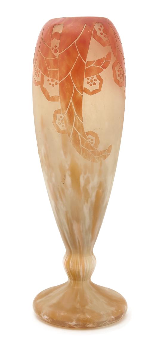 A French Art Deco Cameo Glass Vase 150cab