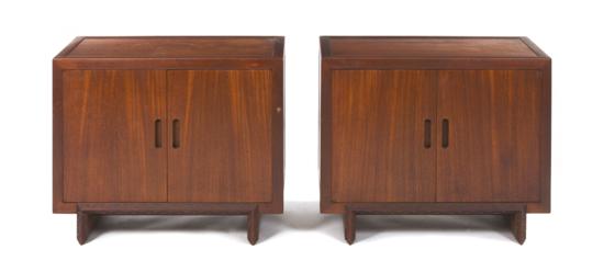 A Pair of American Mahogany Side Cabinets