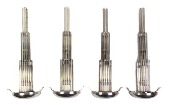 A Set of Four Art Deco Aluminum