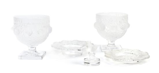  A Pair of Lalique Molded and Frosted 150cef