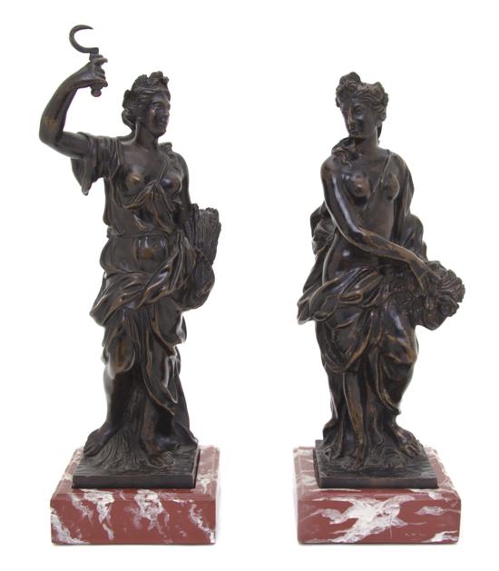 A Pair of Continental Bronze Allegorical 150d7a