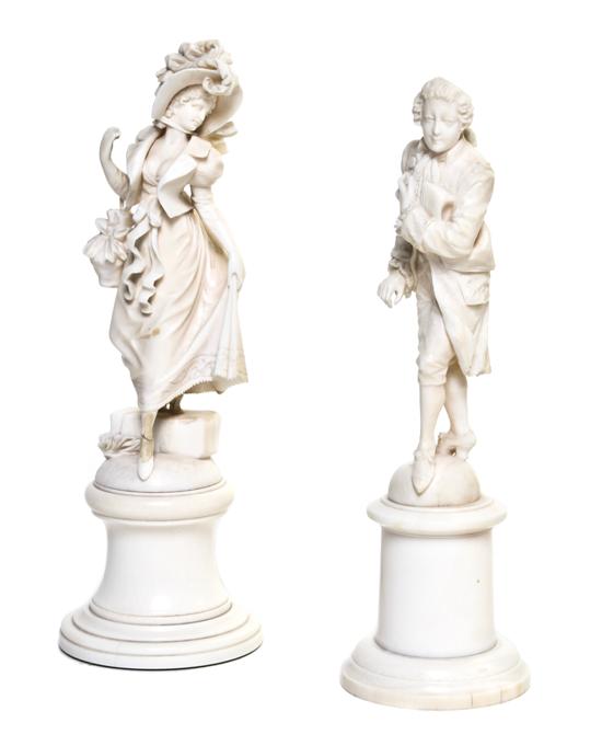  Two Continental Carved Ivory Figures 150d92