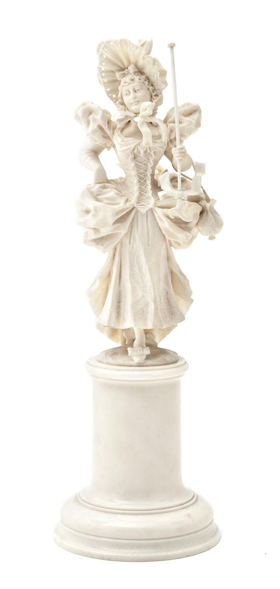 A Continental Carved Ivory Figure