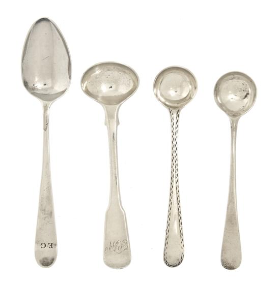 Four English Silver Salt Spoons 150ddc