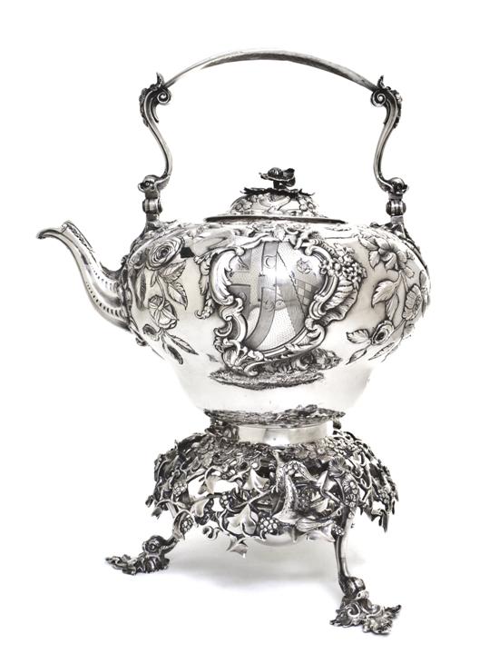 An English Silver Hot Water Kettle