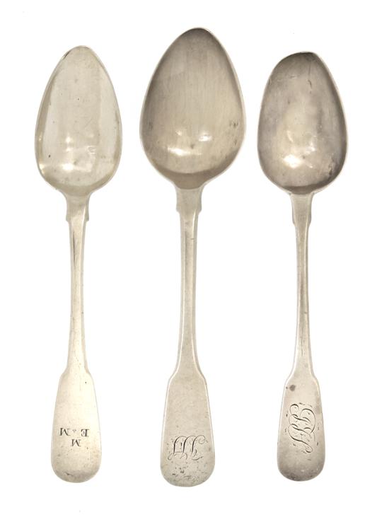 Three Sets of Irish Silver Spoons