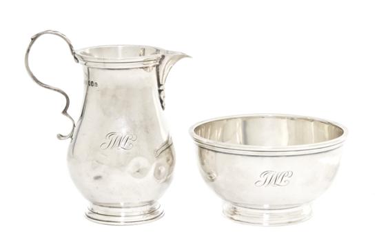 An English Silver Creamer and Sugar