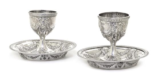 A Pair of English Silver Egg Cups