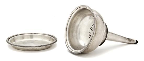 An English Silver Wine Funnel maker's